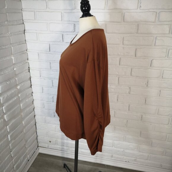 The Original Muk Luks Ladies Size 1X Copper Color Fleece Lined Sweat Top - Picture 4 of 11